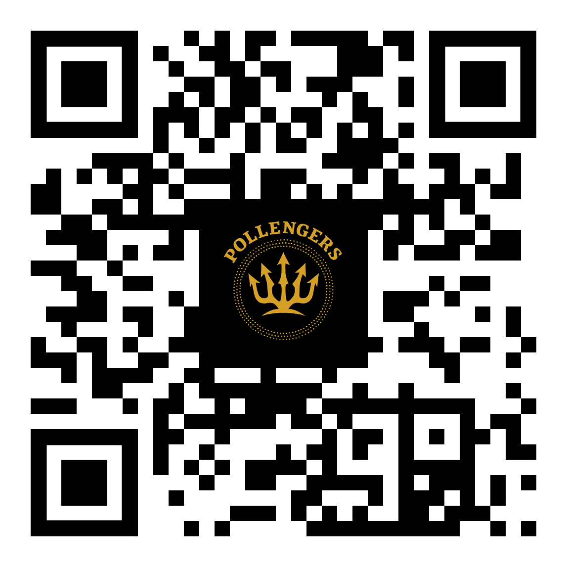 QR Code linking to linktr.ee/pollengers
